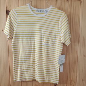 Chaus Sunny Yellow and White Striped Tee